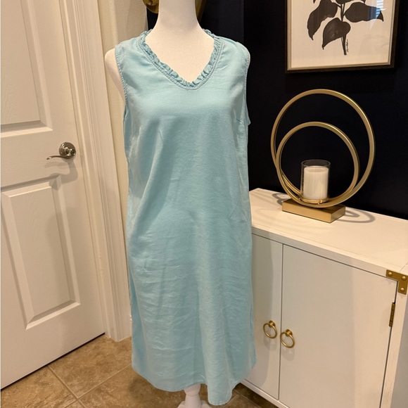Croft & Barrow Sleeveless Light Blue Linen dress Size small - Picture 1 of 5
